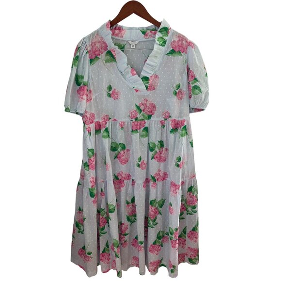 Crown & Ivy Women's 100% Cotton Floral Dress Pockets Size PXL - Picture 1 of 9
